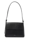 Apc Sac Virginie Flap Leather Shoulder Bag In Noir (black)