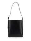 Apc 'virginie' Black Bucket Bag With Shoulder Strap And Top Adjustable Handle In Leather Woman In Black