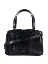 Apc Virginie Black Shoulder Bag With Removable Shoulder Strap And Front Logo In Leather Woman In Black