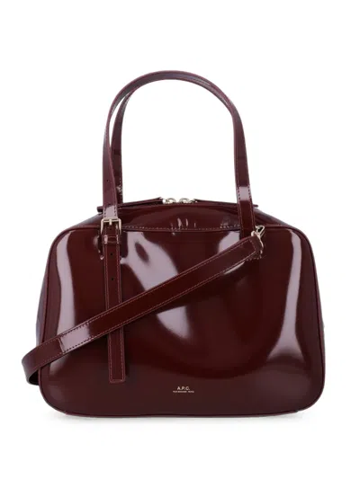 A.p.c. Virginie Buckled Tote Bag In Burgundy