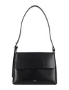 Apc A.p.c. Flap Closure Shoulder Bag With Smooth Leather Finish In Black