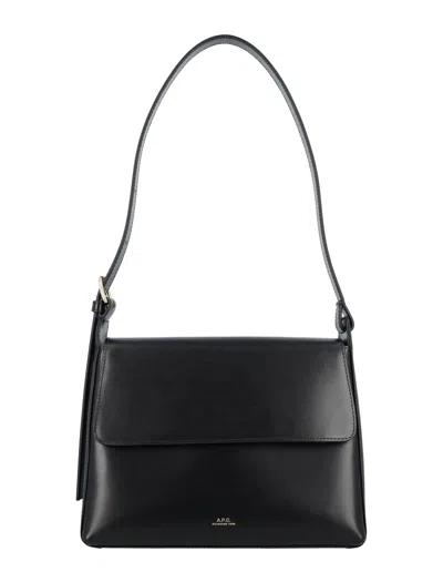 Apc Black Virginie Flap Bag In Lzz Black