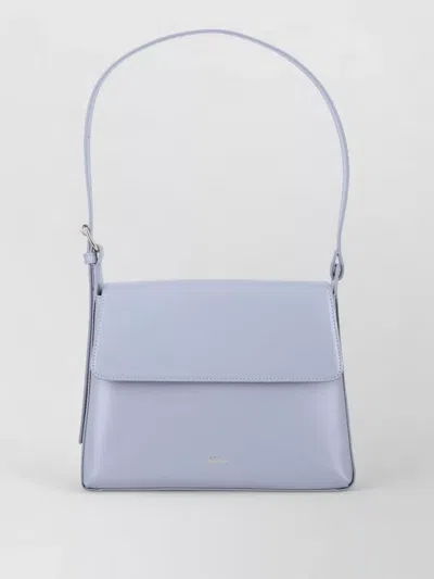 A.p.c. Virginie Flap Leather Shoulder Bag In Blue