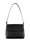 Apc A.p.c. Flap Closure Shoulder Bag With Smooth Leather Finish In Black