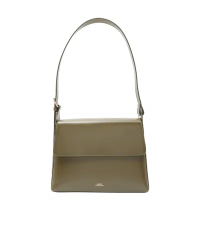Apc A.p.c. Virginie Flap Shoulder Bag In Green