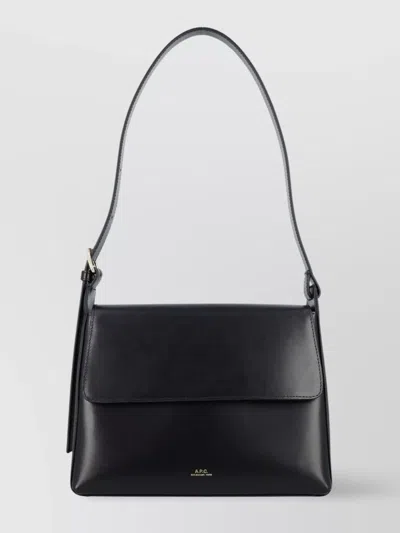 Apc Virginie Flap Shoulder Bag In Black