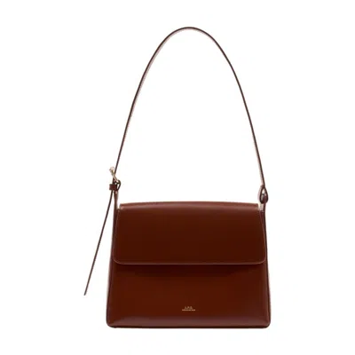 A.p.c. Virginie Flap Shoulder Bag -  - Leather - Brown