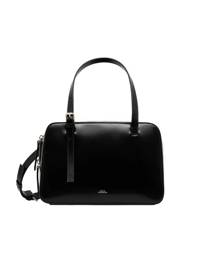Apc Virginie Horizontal Leather Bag In Black