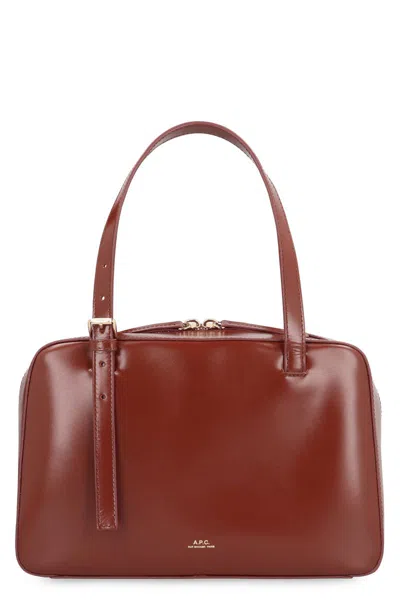 Apc A.p.c. Virginie Leather Bag In Brown