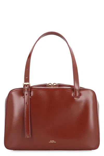 Apc Virginie Leather Bag In Brown