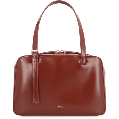 Apc A.p.c. Virginie Leather Bag In Purple