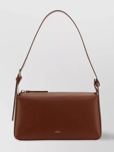 Apc A.p.c. Virginie Zipped Shoulder Bag In Brown