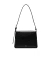 Apc Sac Virginie Flap Leather Shoulder Bag In Black
