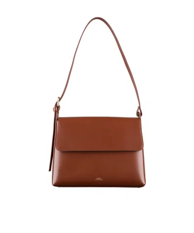Apc Virginie Leather Shoulder Bag In Red