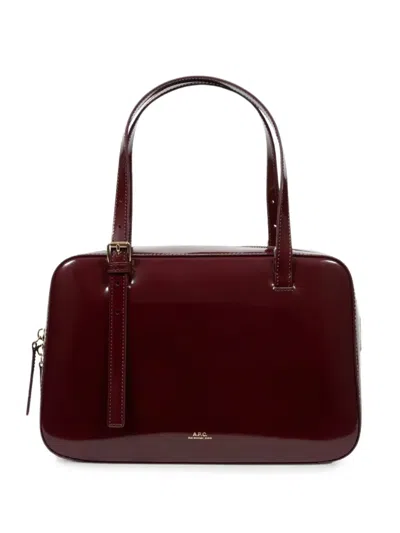 A.p.c. Virginie Logo-print Buckle-detail Backpack In Burgundy