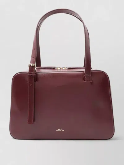 A.p.c. Virginie Rectangular Shoulder Bag Adjustable Strap In Burgundy