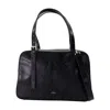 Apc Virginie Black Shoulder Bag With Removable Shoulder Strap And Front Logo In Leather Woman In Black