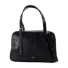Apc Virginie Black Shoulder Bag With Removable Shoulder Strap And Front Logo In Leather Woman In Black