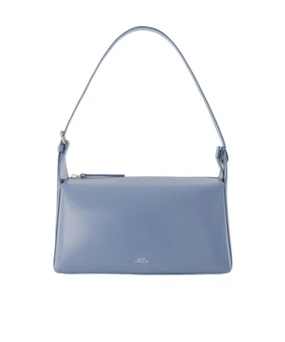 Apc A.p.c. Virginie Zipped Shoulder Bag In Blue