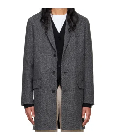 Apc Visconti Lapel Coat In Black