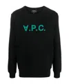 Apc A.p.c. Upside Down Logo Printed Crewneck Sweater In Black