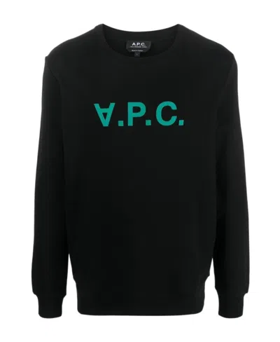 APC A.P.C. UPSIDE DOWN LOGO PRINTED CREWNECK SWEATSHIRT