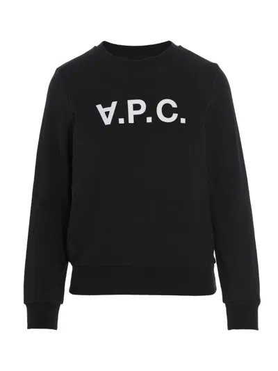 Apc Viva Logo Jersey Sweatshirt In Dark Navy