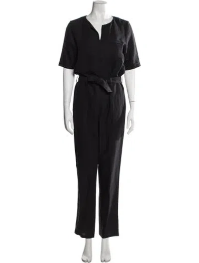 Pre-owned A.p.c. V-neck Jumpsuit In Black