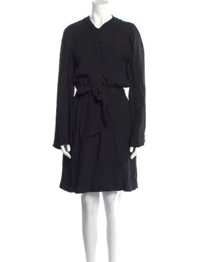 Pre-owned A.p.c. V-neck Knee-length Dress In Black
