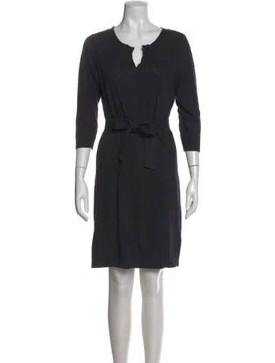 Pre-owned A.p.c. V-neck Knee-length Dress In Black