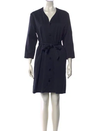 Pre-owned Apc V-neck Knee-length Dress In Gray