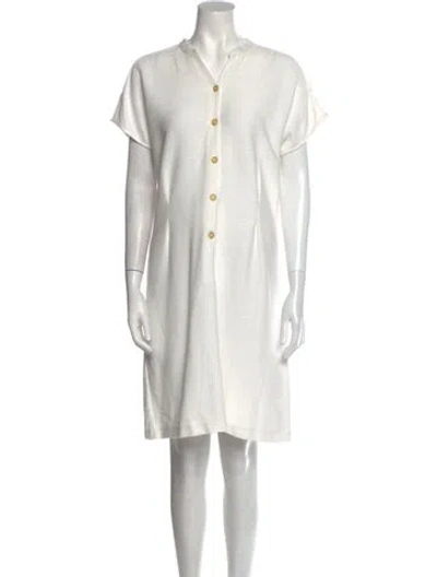 Pre-owned A.p.c. V-neck Knee-length Dress In Neutral
