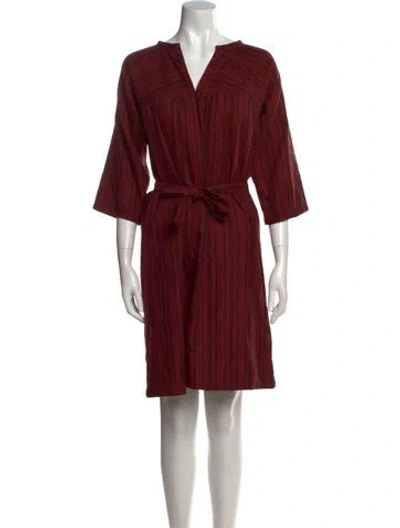 Pre-owned Apc V-neck Knee-length Dress In Red