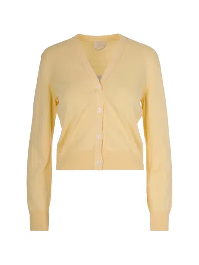 A.p.c. V-neck Knitted Cardigan In Yellow