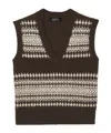A.p.c. Brown Wool Sweater Vest In Brown