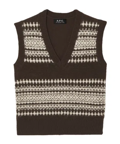 A.P.C. V-NECK KNITTED VEST