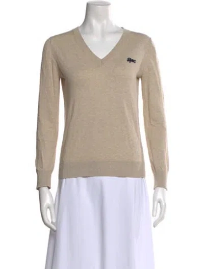 Pre-owned Apc V-neck Long Sleeve Sweatshirt In Neutral