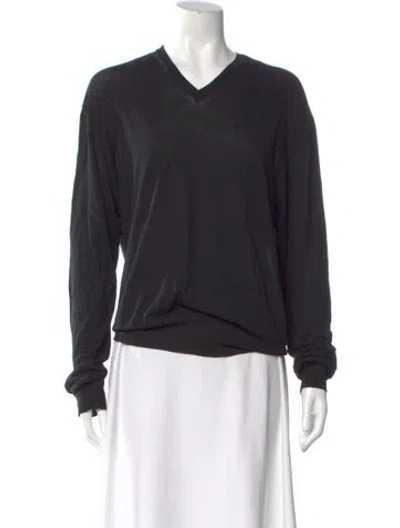 Pre-owned Apc V-neck Long Sleeve Top In Black