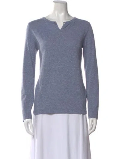 Pre-owned Apc V-neck Long Sleeve Top In Blue
