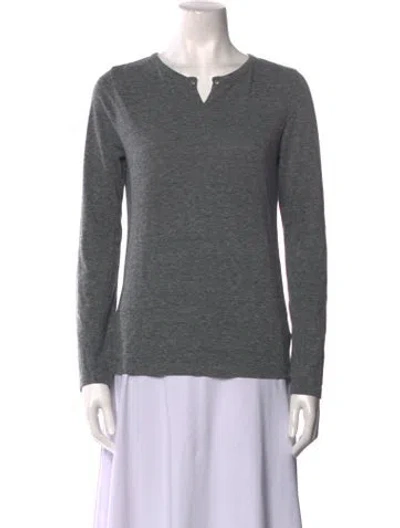 Pre-owned Apc V-neck Long Sleeve Top In Gray