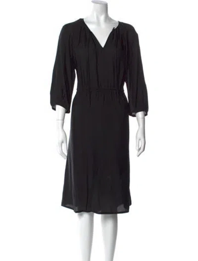 Pre-owned Apc V-neck Midi Length Dress W/ Tags In Black