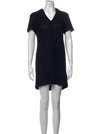 Pre-owned A.p.c. V-neck Mini Dress In Black