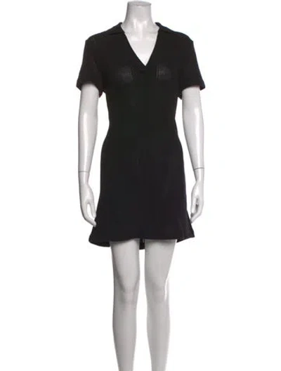 Pre-owned A.p.c. V-neck Mini Dress In Black