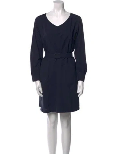 Pre-owned Apc V-neck Mini Dress In Blue