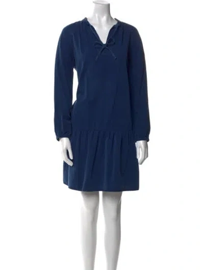 Pre-owned Apc V-neck Mini Dress In Blue