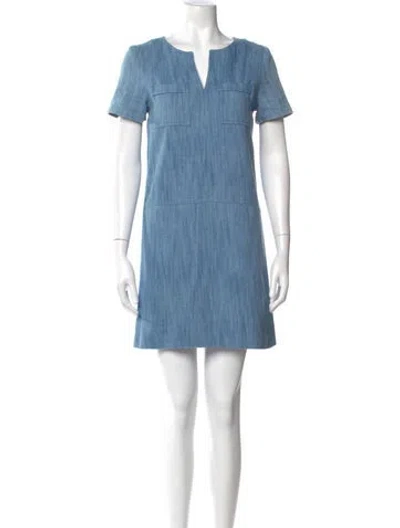 Pre-owned Apc V-neck Mini Dress In Blue