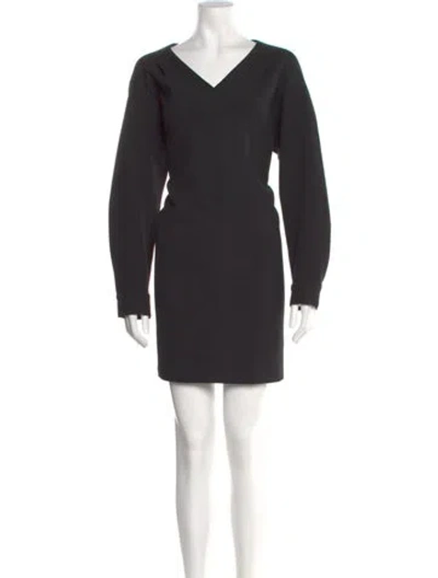 Pre-owned Apc V-neck Mini Dress In Gray