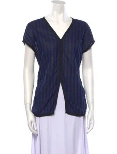 Pre-owned Apc V-neck Short Sleeve Blouse In Multi