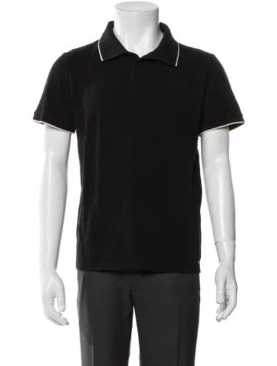 Pre-owned A.p.c. V-neck Short Sleeve Polo Shirt In Black