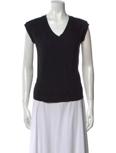 Pre-owned Apc V-neck Short Sleeve Top In Black